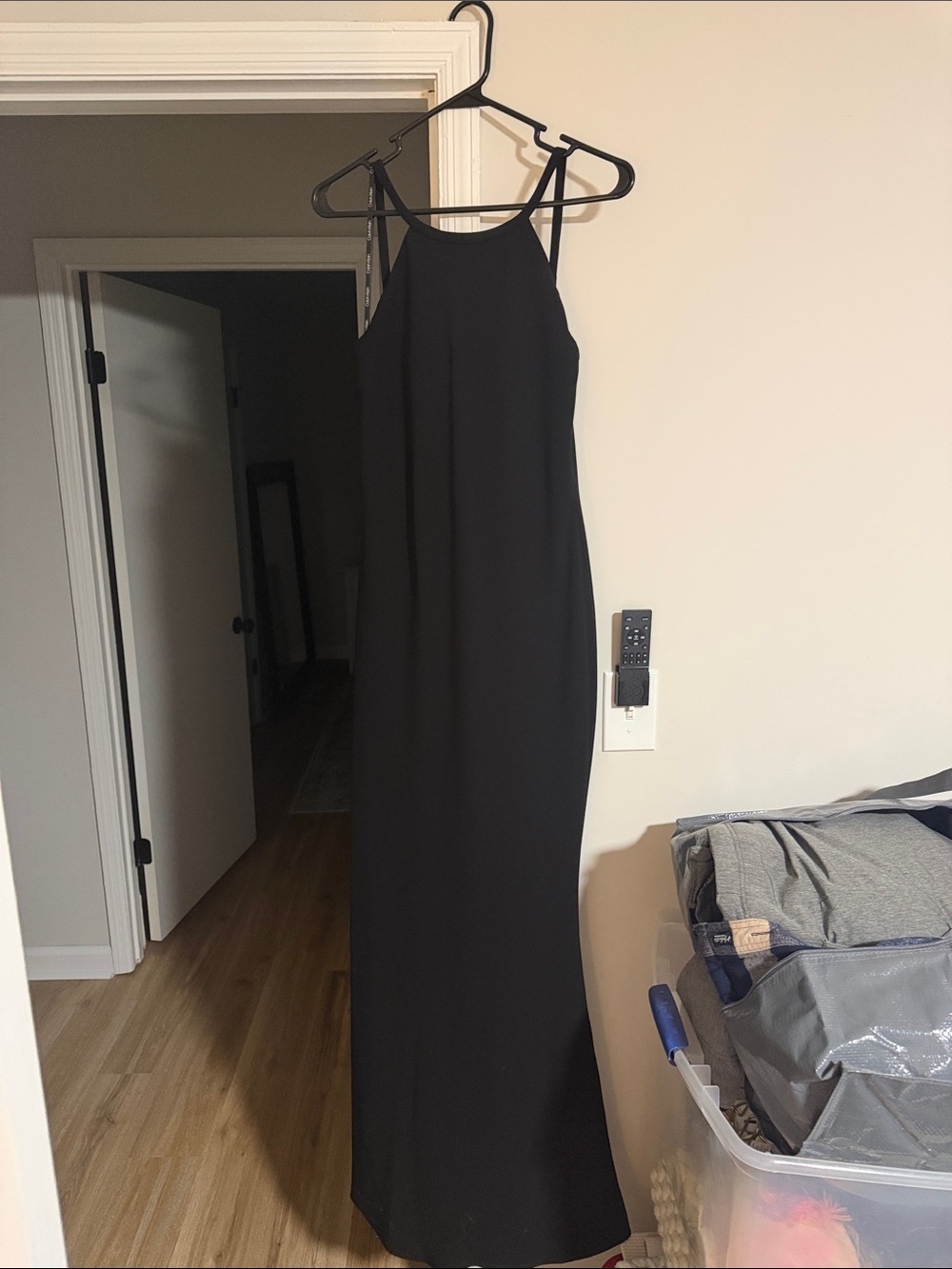 Calvin Klein Black Halter Maxi Dress